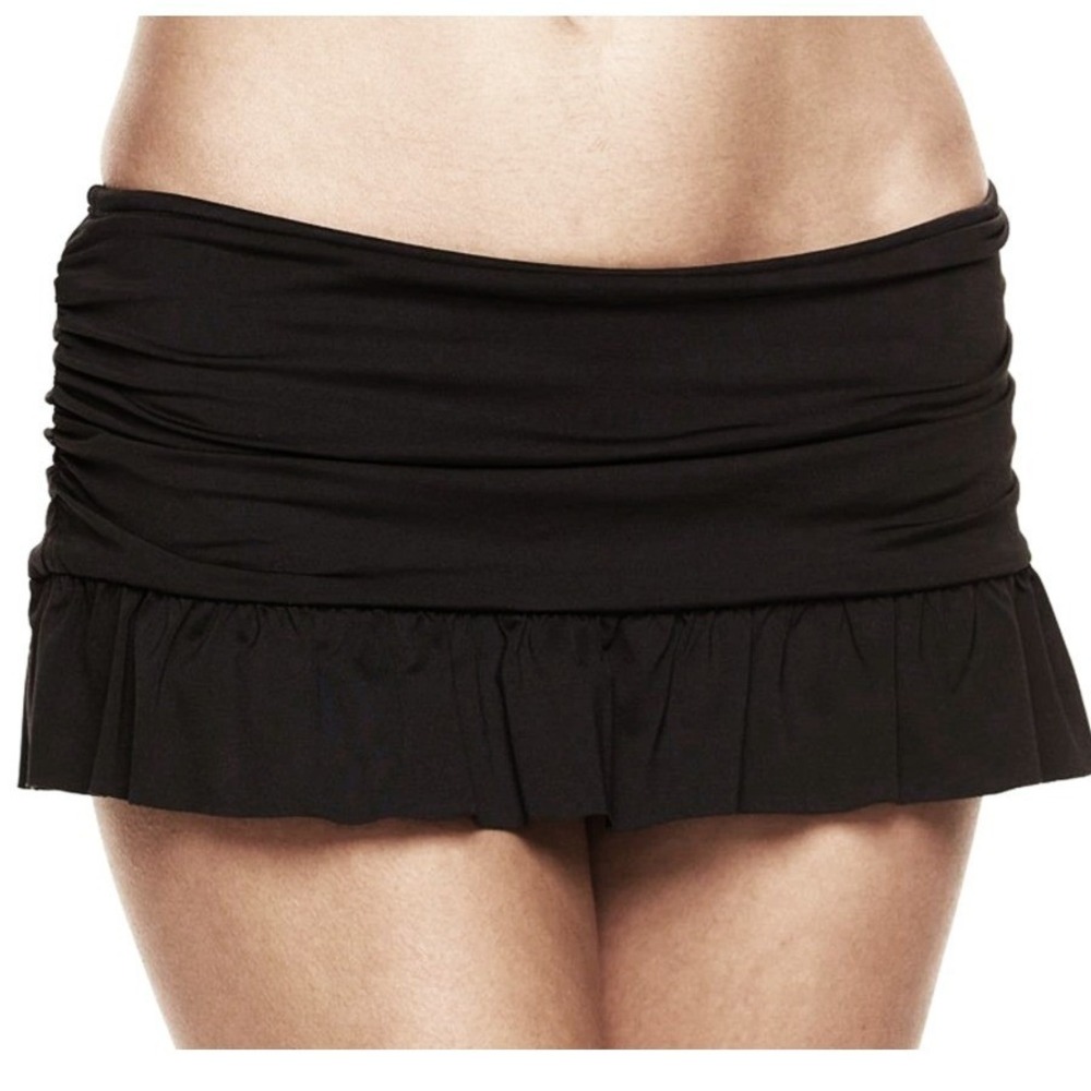 Apt 9 $43 Size 3X Black Ruffled‎ Skirted Skirtini Swimsuit Swim Skirt Bottom